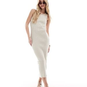 Asos knit tank dress in Stone